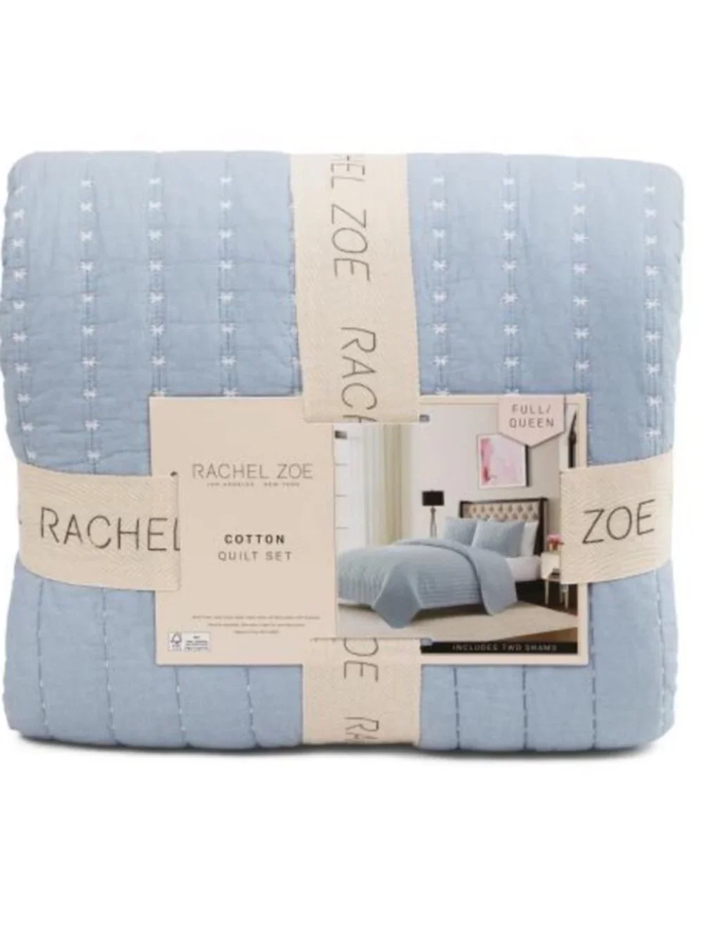 Rachel Zoe Embroidered Cotton Quilt Set